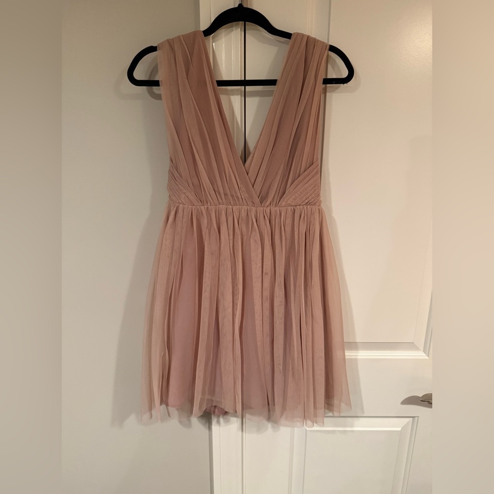 Mauve tulle mini dress